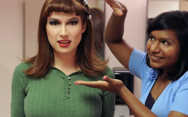 Kelly Kapoor Mindy Kaling Erin Hannon Ellie Kemper TV Show The Office (US) HD Desktop Wallpaper | Background Image