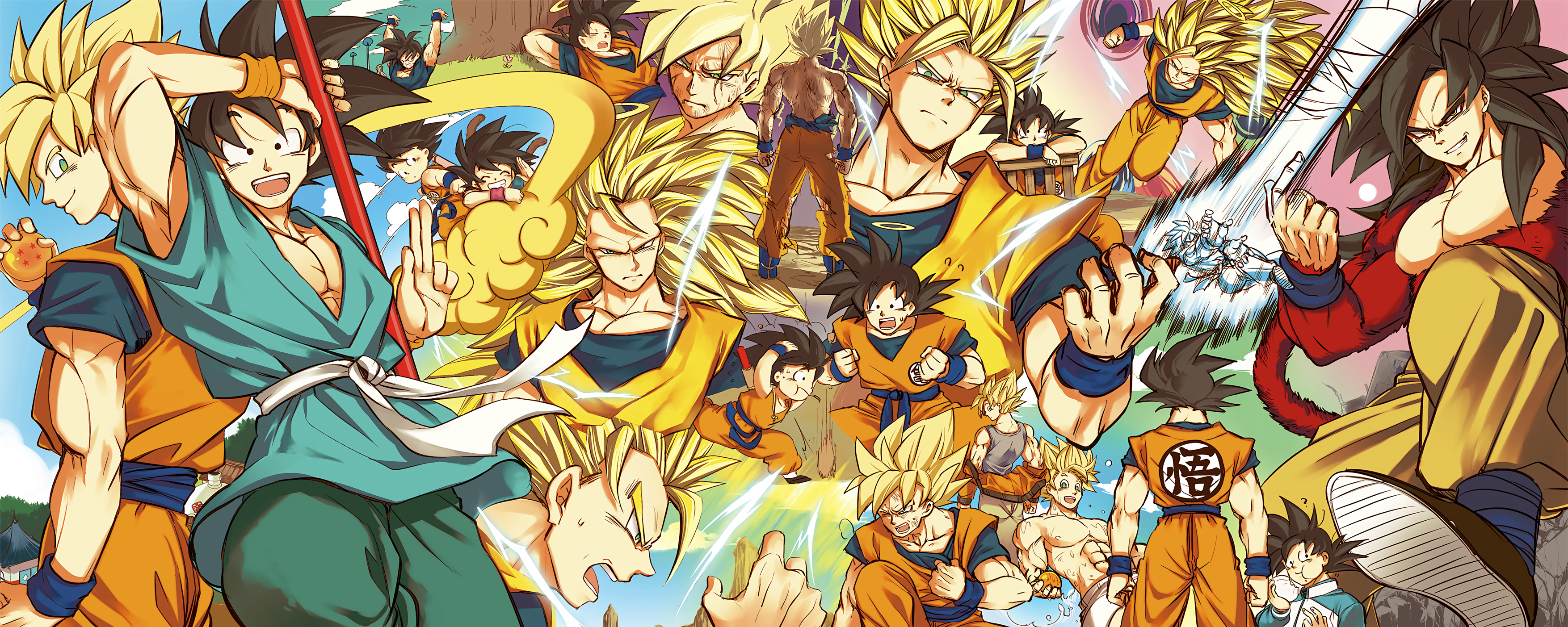 Epic Goku Transformations HD Wallpaper