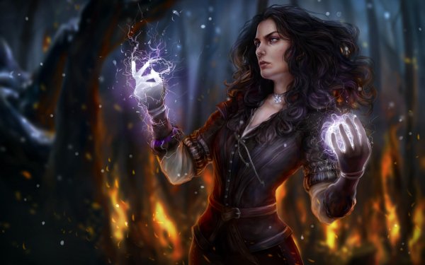 Video Game The Witcher 3: Wild Hunt The Witcher Yennefer of Vengerberg Witch Black Hair Magic HD Wallpaper | Background Image