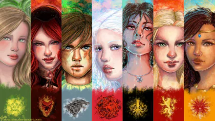 Arianne Martell Cersei Lannister Asha Greyjoy Daenerys Targaryen Arya Stark Melisandre (Game of Thrones) Margaery Tyrell fantasy A Song of Ice and Fire HD Desktop Wallpaper | Background Image