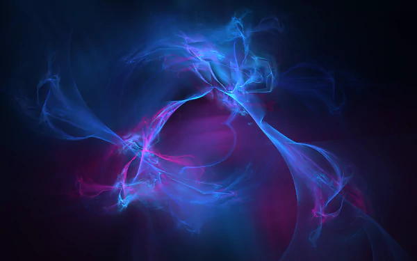 Abstract HD desktop wallpaper featuring a blue and purple fractal plasma energy pattern, set against a dark space-like backdrop.