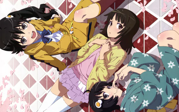 Tsukihi Araragi Karen Araragi Nadeko Sengoku Anime Monogatari (Series) HD Desktop Wallpaper | Background Image