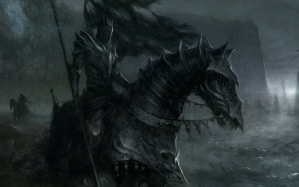 Dark Warrior Horse Armor Knight Spear HD Wallpaper | Background Image