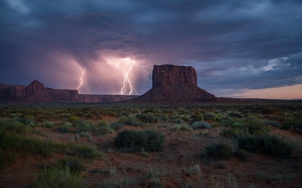 Nature Monument Valley USA Lightning Cloud Desert Utah HD Wallpaper | Background Image