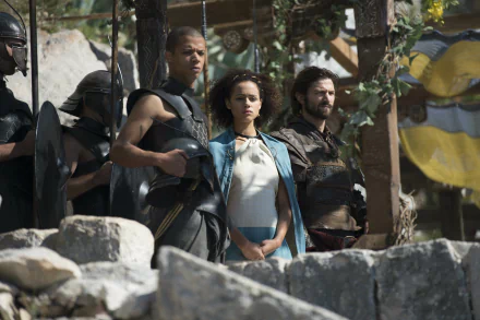 Jacob Anderson Nathalie Emmanuel Michiel Huisman Daario Naharis Missandei (Game Of Thrones) Grey Worm TV Show Game Of Thrones HD Desktop Wallpaper | Background Image