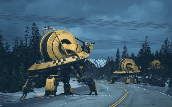 Sci Fi Robot Road Futuristic HD Wallpaper | Background Image