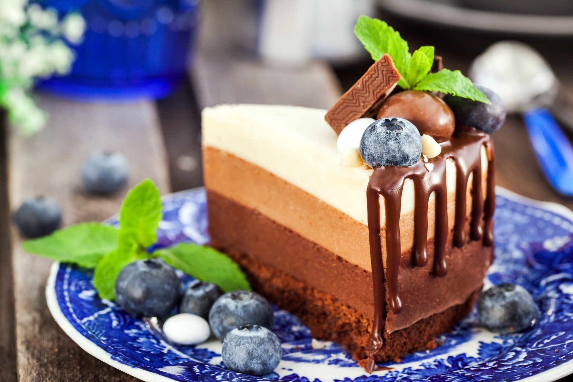 Download Still Life Berry Blueberry Chocolate Pastry Food Dessert 8k Ultra HD Wallpaper