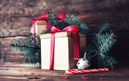 gift candy cane holiday Christmas HD Desktop Wallpaper | Background Image