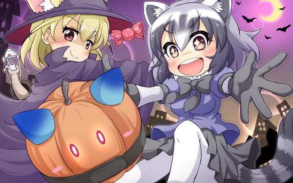 Lucky Beast (Kemono Friends) Fennec (Kemono Friends) Raccoon (Kemono Friends) Anime Kemono Friends HD Desktop Wallpaper | Background Image
