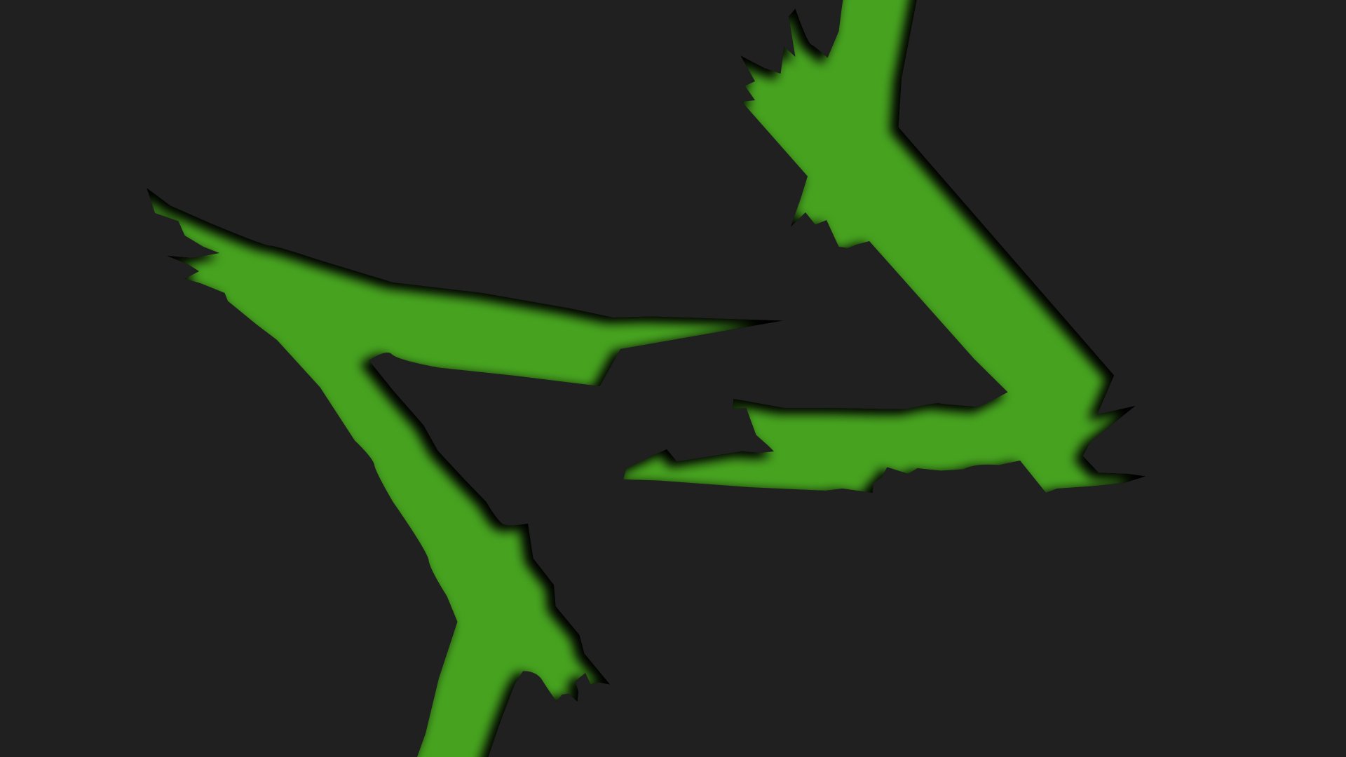 Minimalist 4K Ultra HD Watch Dogs video game wallpaper featuring a stylized green digital symbol on a dark background, embodying minimalist gaming aesthetics.