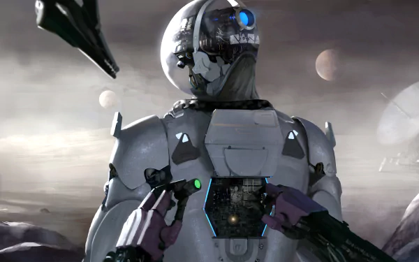 futuristic antenna Sci Fi robot HD Desktop Wallpaper | Background Image