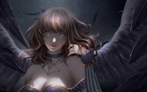 Anime Original Wings Short Hair Brown Eyes Angel HD Wallpaper | Background Image
