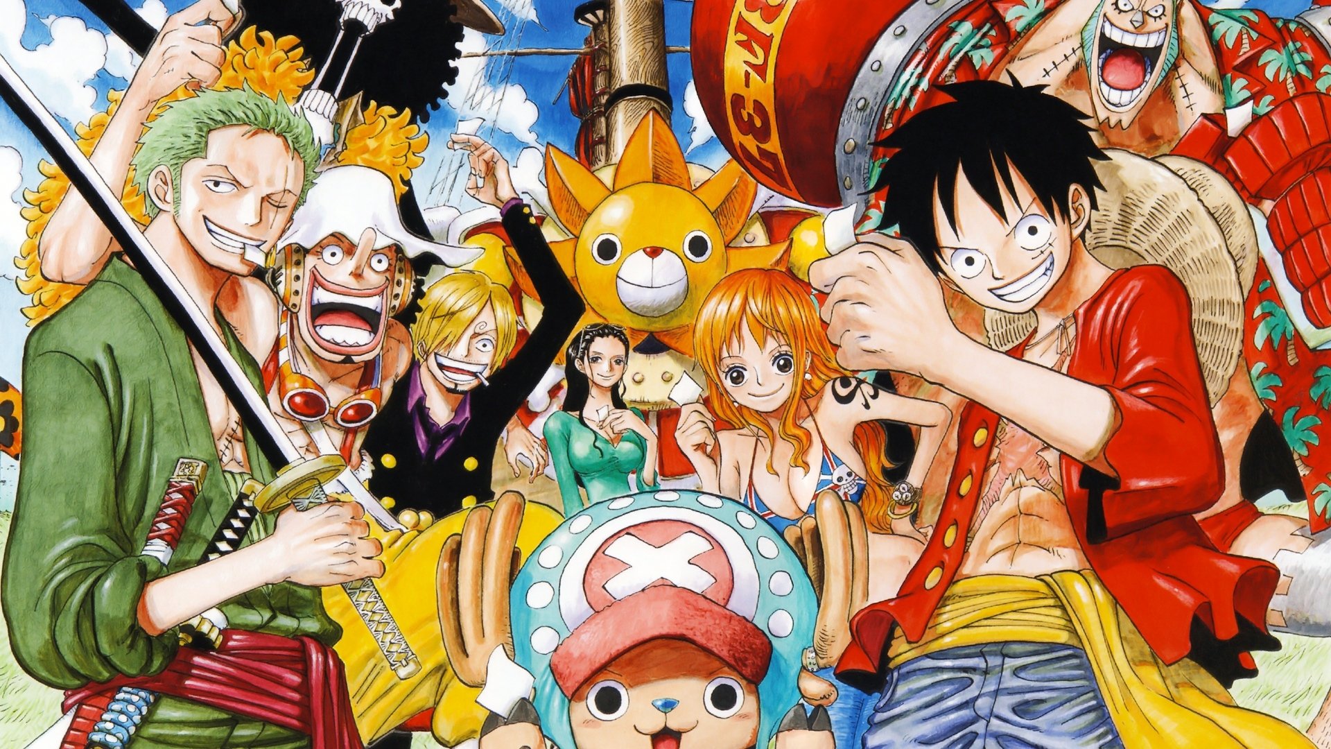 One Piece, Banda al completo de Mugiwara, rojas_pk