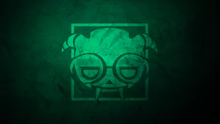 Minimalist HD desktop wallpaper featuring the logo of Dokkaebi from Tom Clancy's Rainbow Six: Siege, themed around Operation White Noise. The image has a green, textured background.