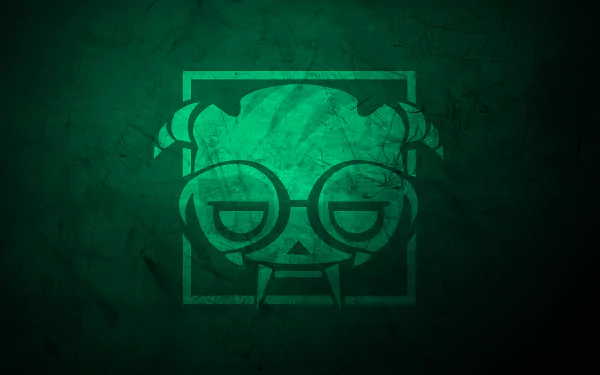 Minimalist HD desktop wallpaper featuring the logo of Dokkaebi from Tom Clancy's Rainbow Six: Siege, themed around Operation White Noise. The image has a green, textured background.