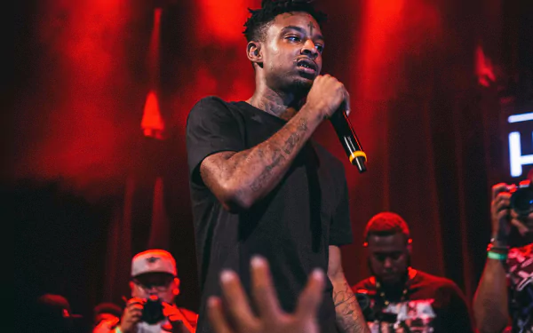 HD desktop wallpaper and background featuring a person performing on stage, with a microphone in hand and an audience in the foreground.