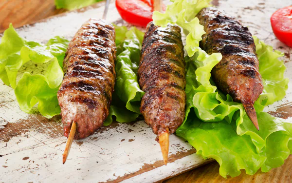 lettuce meat food barbecue HD Desktop Wallpaper | Background Image