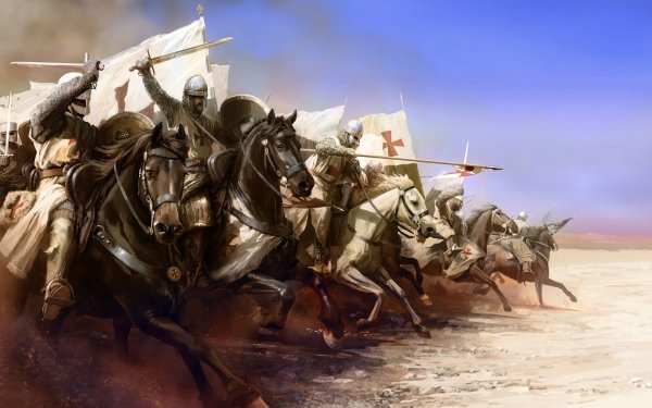 Fantasy Knight Warrior Horse Crusade Templar HD Wallpaper | Background Image