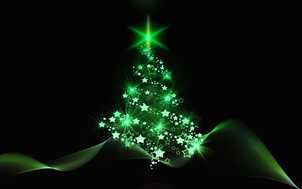 Holiday Christmas Christmas Tree Green Star HD Wallpaper | Background Image