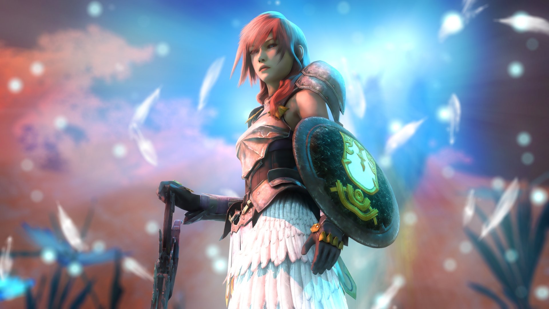Download Pink Hair Shield Woman Warrior Lightning (Final Fantasy) Claire Farron Final Fantasy XIII Video Game Final Fantasy XIII-2 4k Ultra HD Wallpaper
