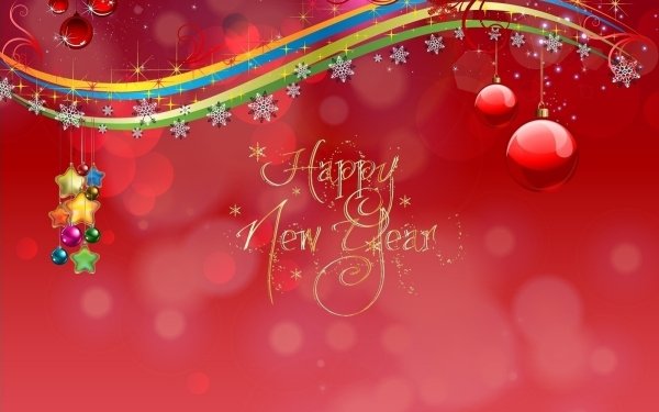 Holiday New Year Christmas Red Decoration Happy New Year HD Wallpaper | Background Image
