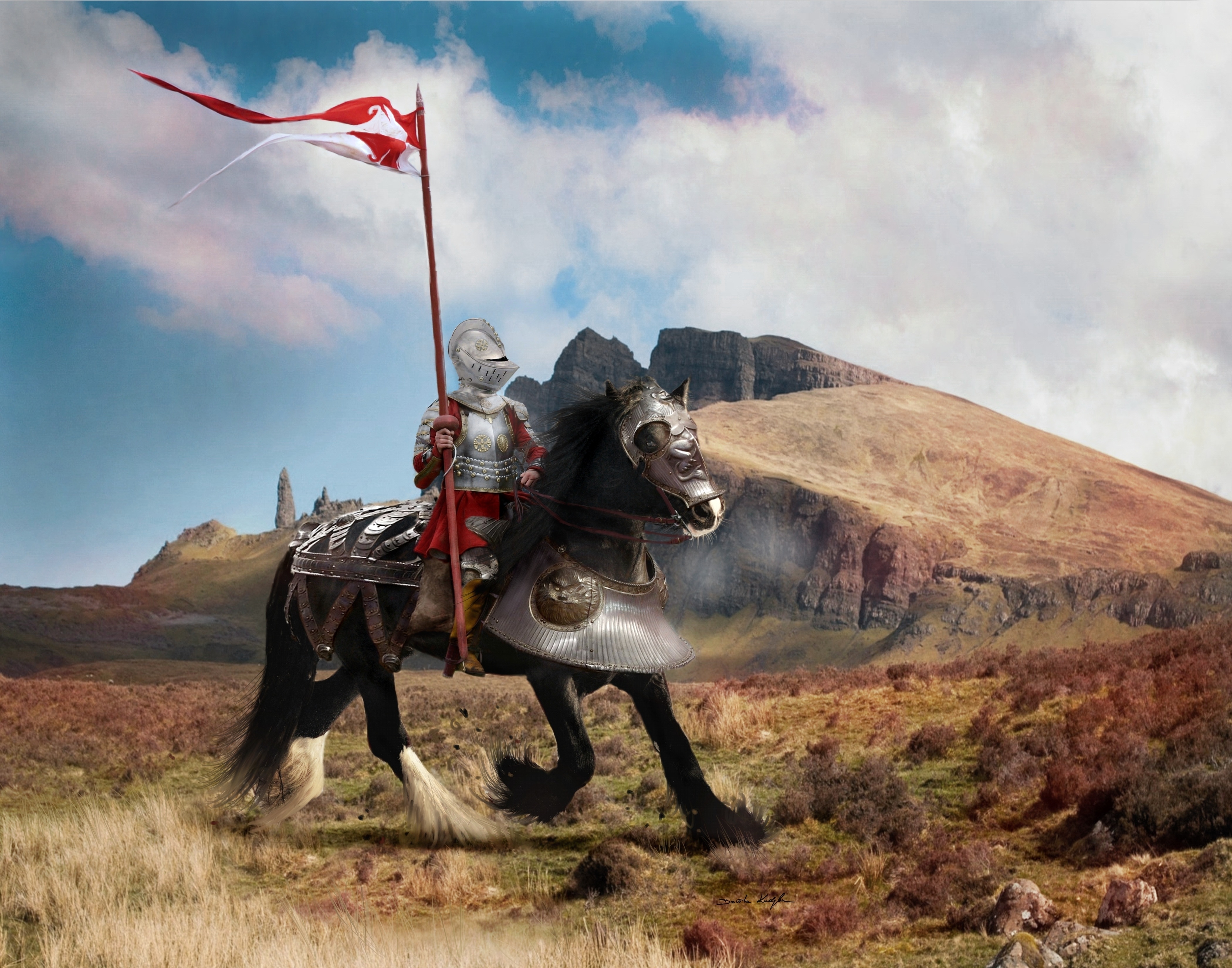 Knight on His Horse by Dorota Kudyba