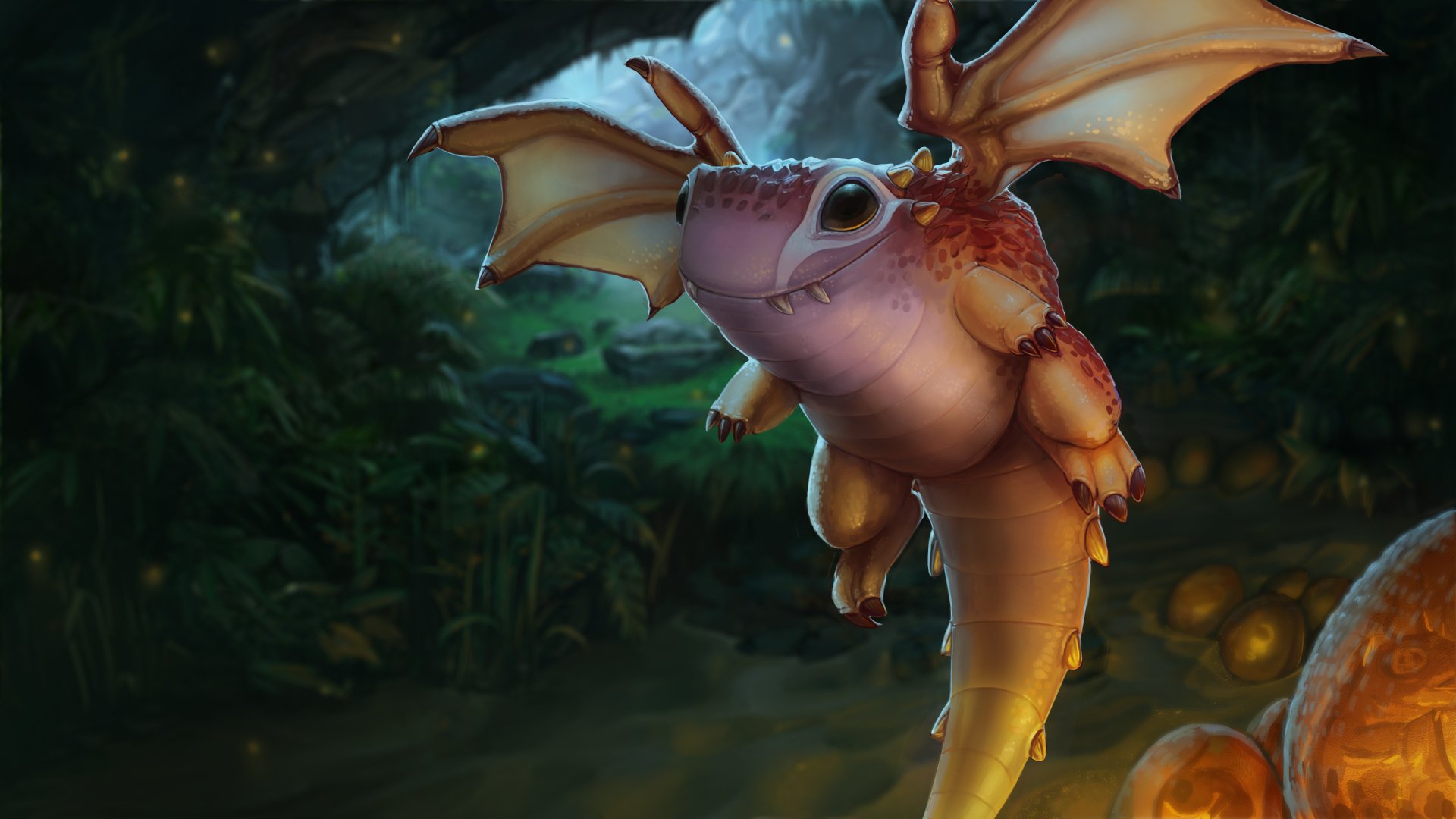 HD wallpaper featuring a whimsical creature from Vainglory, set against a lush, forested backdrop.