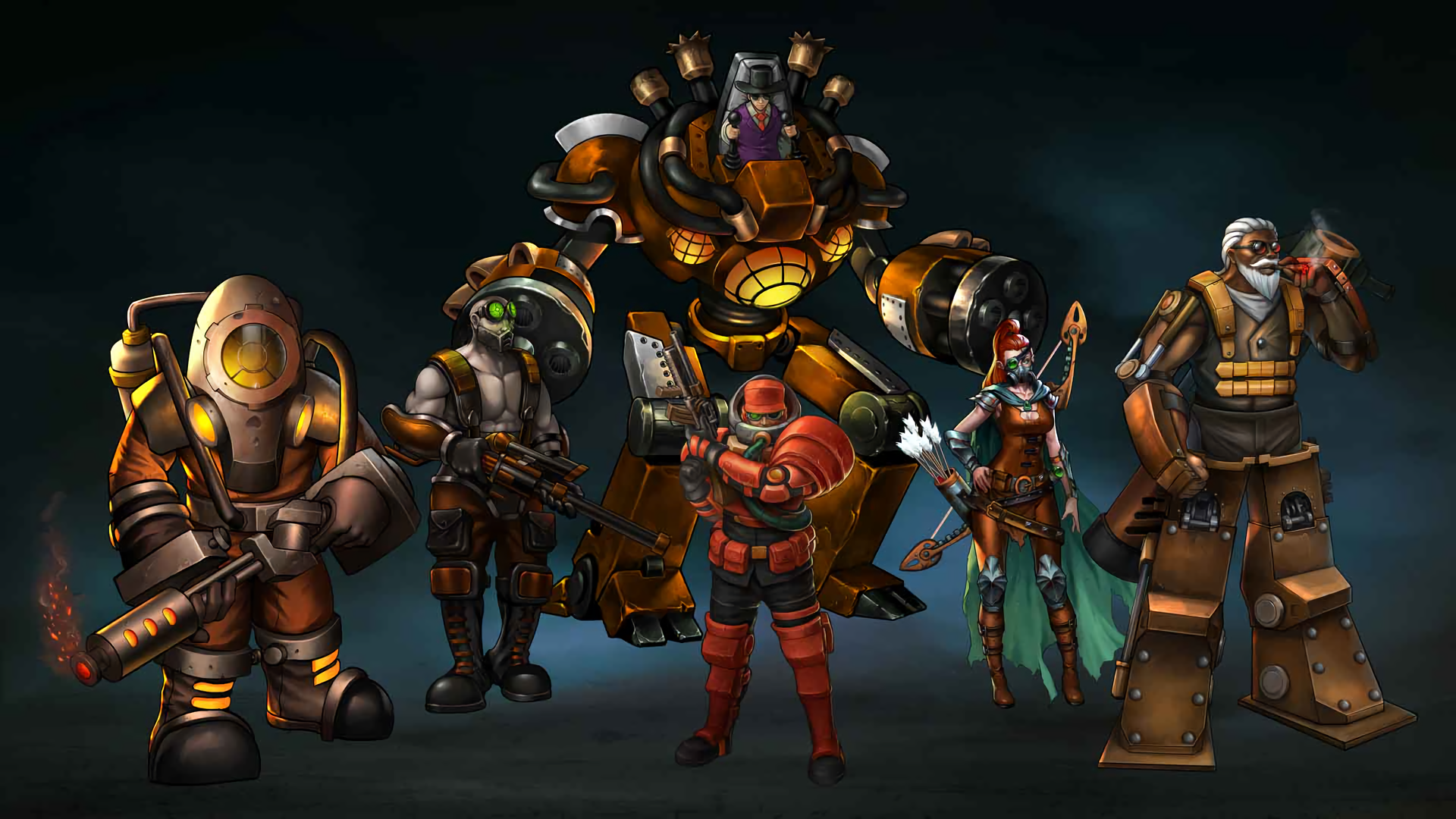 Steampunk heroes of they are billions hd wallpaper