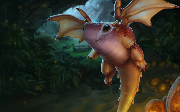 HD wallpaper featuring a whimsical creature from Vainglory, set against a lush, forested backdrop.