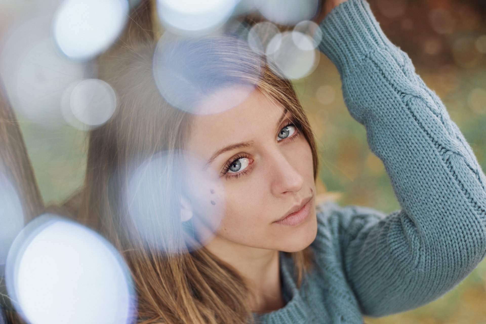 Download Bokeh Blue Eyes Blonde Model Woman Face 4k Ultra HD Wallpaper by Enrico Cavallarin