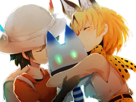 Lucky Beast (Kemono Friends) Kaban (Kemono Friends) Serval (Kemono Friends) Anime Kemono Friends HD Desktop Wallpaper | Background Image