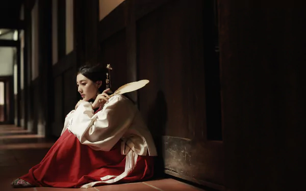traditional costume brunette model woman asian HD Desktop Wallpaper | Background Image
