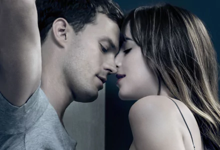 Jamie Dornan Dakota Johnson love kiss couple movie Fifty Shades of Grey HD Desktop Wallpaper | Background Image