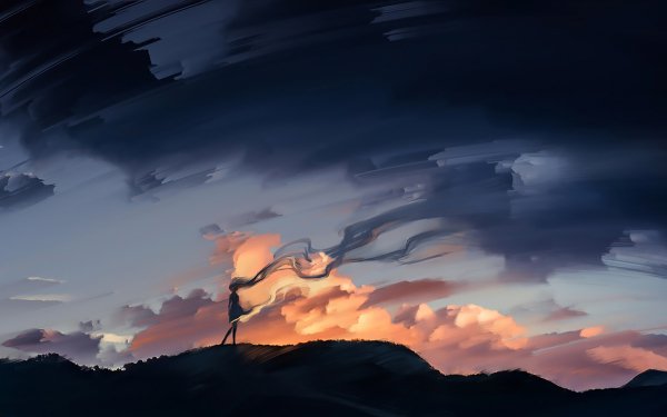 Anime Original Evening Cloud Storm HD Wallpaper | Background Image