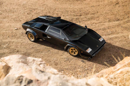 black car supercar car Lamborghini vehicle Lamborghini Countach HD Desktop Wallpaper | Background Image