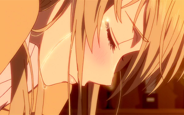 A tearful Yuzu Aihara from Citrus (Anime) is depicted in a sad moment, captured in this HD desktop wallpaper background.