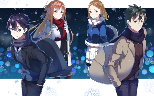 Kazuto Kirigaya Asuna Yuuki Yuna (Sword Art Online) Eiji (Sword Art Online) Kirito (Sword Art Online) Anime Sword Art Online Movie: Ordinal Scale Kirito And Asuna HD Desktop Wallpaper | Background Image