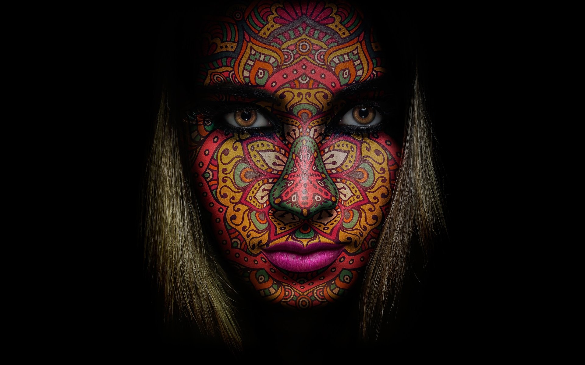 Download Lipstick Woman Face HD Wallpaper