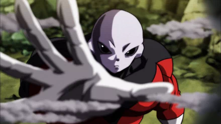 HD PC desktop wallpaper featuring Jiren from Dragon Ball Super, captured in an intense and dynamic anime scene.