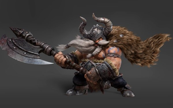 Fantasy Viking Warrior Beard Axe HD Wallpaper | Background Image