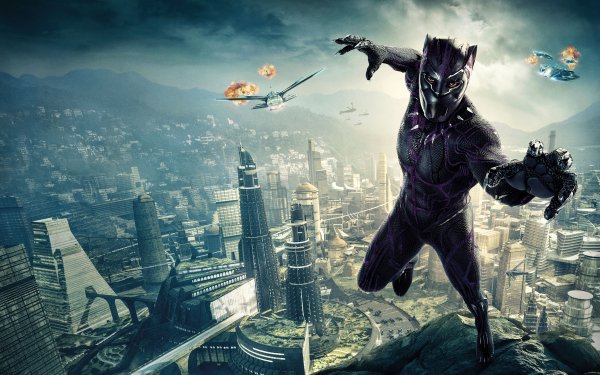 Películas Pantera Negra Black Panther T'Challa Chadwick Boseman Superhero Marvel Comics Wakanda Fondo de pantalla HD | Fondo de Escritorio