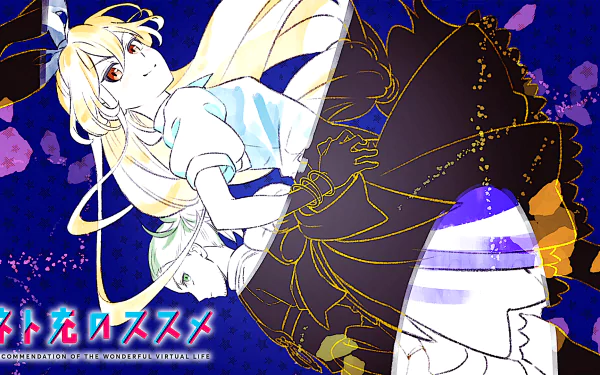 Anime-inspired HD wallpaper featuring Kanbe from Net-Juu no Susume (Recovery of an MMO Junkie), showcasing a vibrant design with dynamic colors and character art.