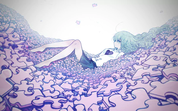 skirt puzzle pink hair long hair Anime Original HD Desktop Wallpaper | Background Image