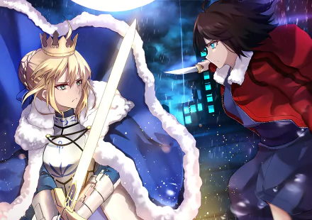 Shiki Ryougi Artoria Pendragon Anime Fate/Grand Order HD Desktop Wallpaper | Background Image