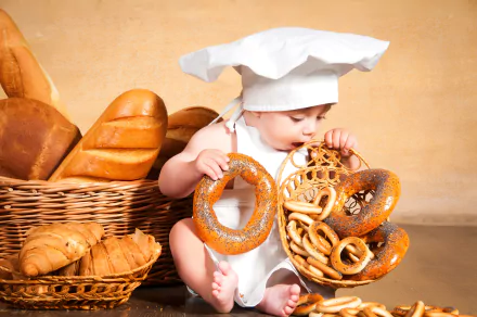 baking bread chef photography baby HD Desktop Wallpaper | Background Image