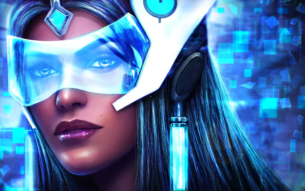 Symmetra (Overwatch) lipstick face video game Overwatch HD Desktop Wallpaper | Background Image