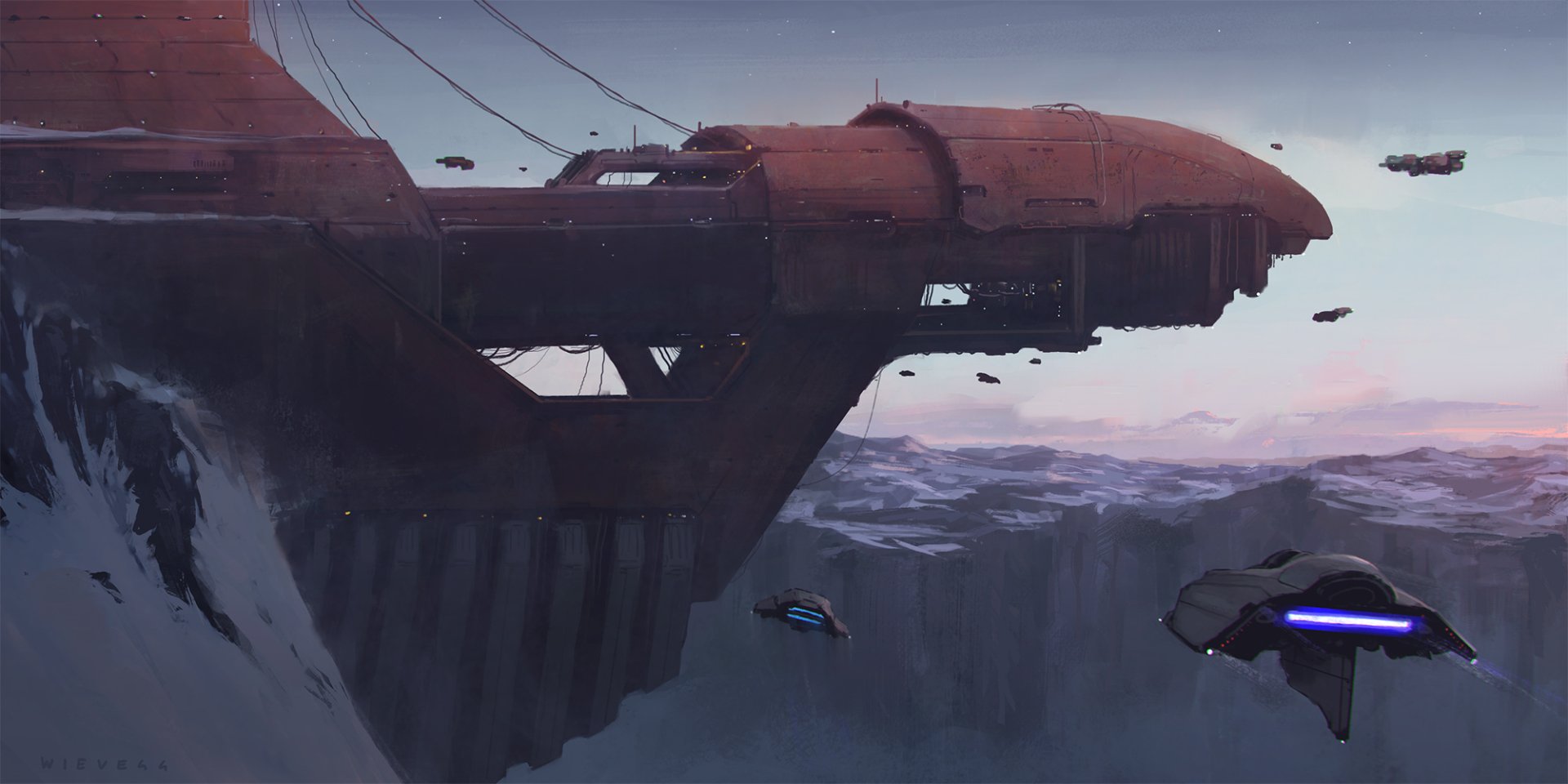 Download Vehicle Sci Fi Building Wallpaper by Thomas Wievegg