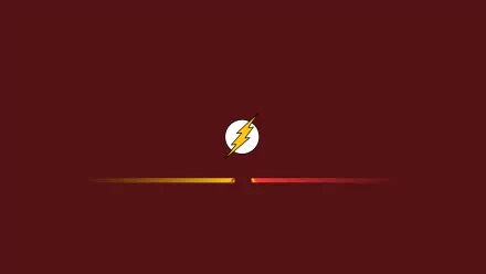 Minimalist HD desktop wallpaper featuring Reverse-Flash from DC Comics, set against a maroon background with the character's lightning bolt emblem in the center.