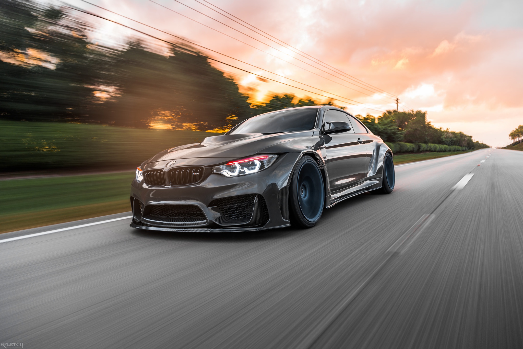 Download Motion Blur Silver Car Car BMW Vehicle BMW M4 HD Wallpaper