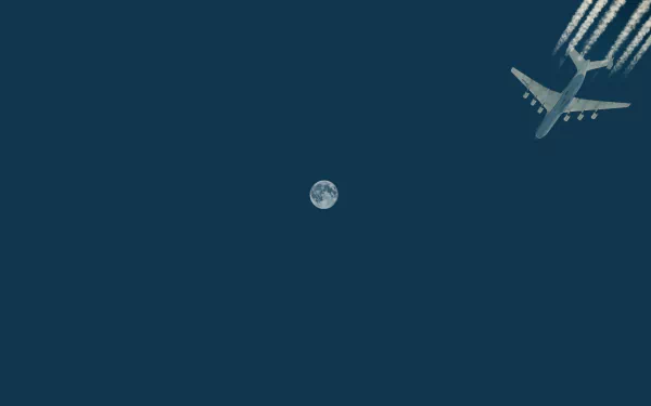 moon sky passenger plane vehicle aircraft HD Desktop Wallpaper | Background Image